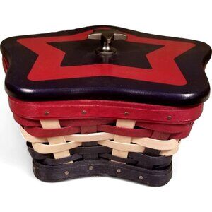 RARE NWT 2011 Longaberger Americana Star Basket Combo Lid w Pewter Knob, Liner